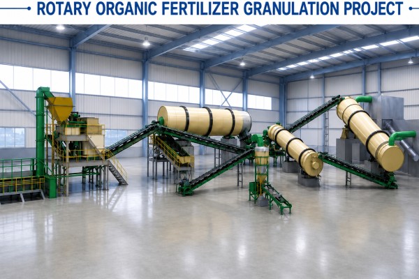 rotary organic fertilizer granulating system